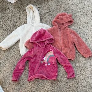 Thick fuzzy zip ups and hoody